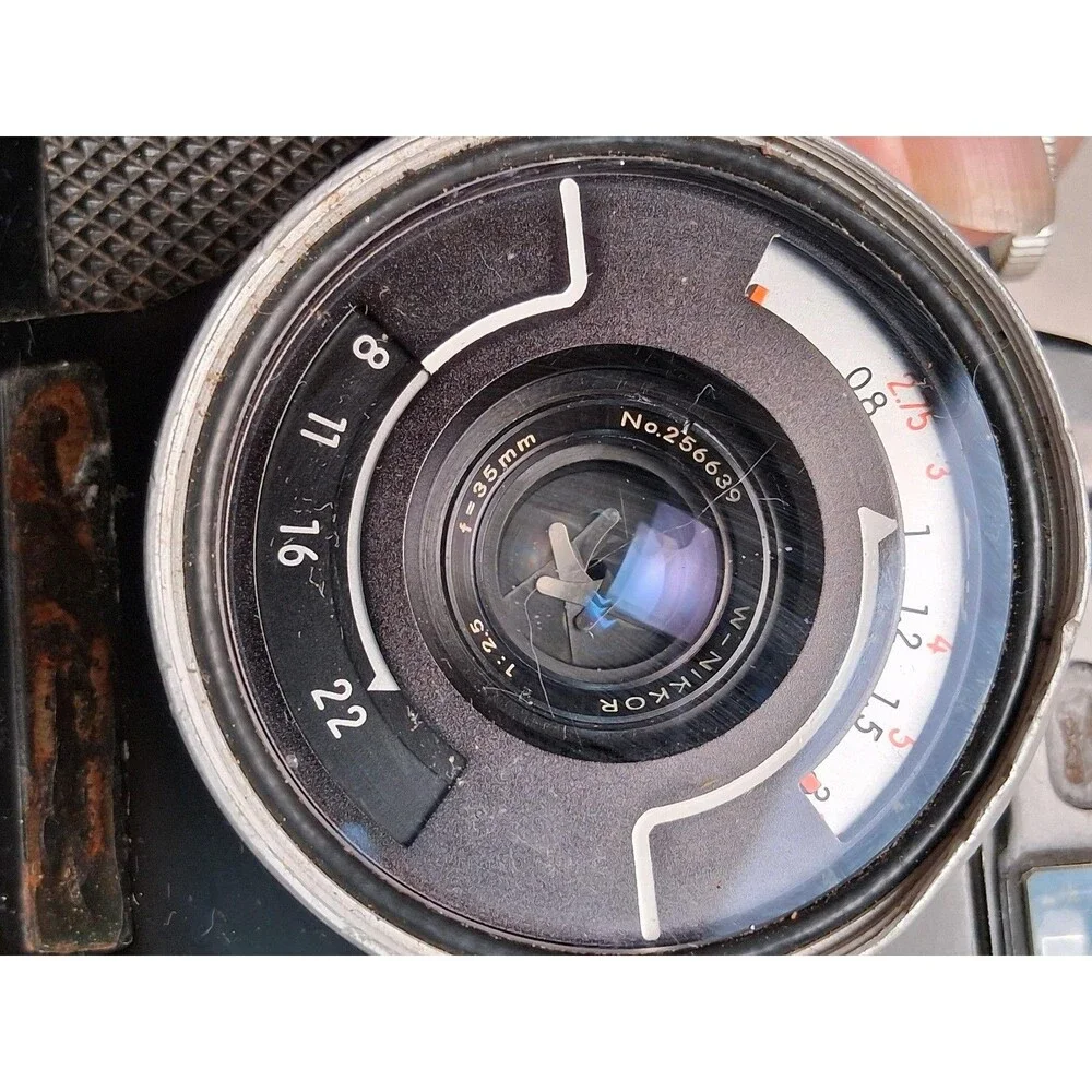 Vintage W-Nikkor 3.5cm F/2.5 Black Camera Lens Body Strap Display Decor